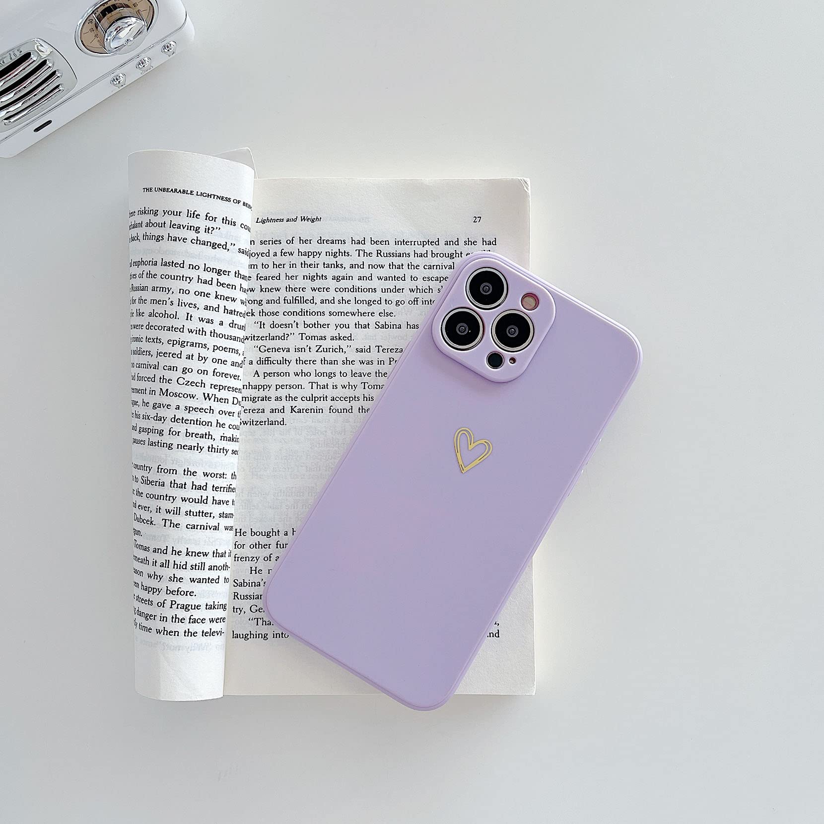 Amazon.co.jp: GYZCYQ キュート ゴールド ラブハート パターン ケース